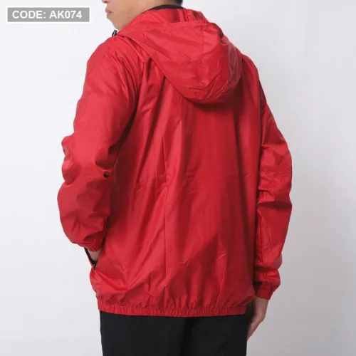Áo khoác dù Rurumen nam 2 lớp có nón, logo trước ngực