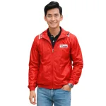 Áo khoác dù Rurumen nam 2 lớp có nón, logo trước ngực