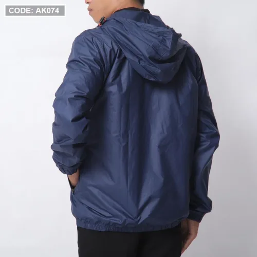 Áo khoác dù Rurumen nam 2 lớp có nón, logo trước ngực