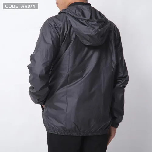 Áo khoác dù Rurumen nam 2 lớp có nón, logo trước ngực