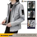 Áo khoác dù nam Rurumen có nón, 2 lớp, phối logo bên tay (có size 3x)
