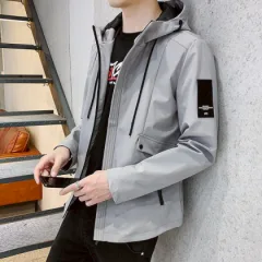 Áo khoác dù nam Rurumen có nón, 2 lớp, phối logo bên tay (có size 3x)