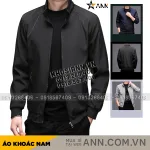 Áo khoác dù nam Rurumen 2 lớp kiểu trơn, cổ đứng, size 3X