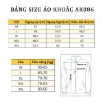 Áo khoác dù nam Rurumen 2 lớp kiểu trơn, cổ đứng, size 3X