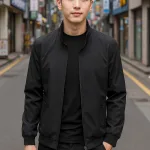 Áo khoác dù nam Rurumen 2 lớp kiểu trơn, cổ đứng, size 3X