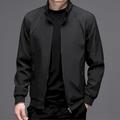 Áo khoác dù nam Rurumen 2 lớp kiểu trơn, cổ đứng, size 3X