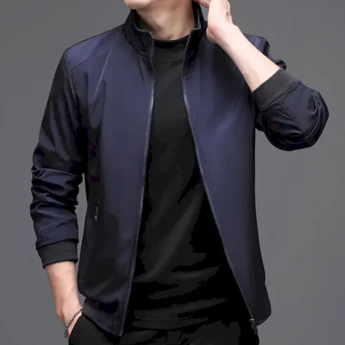 Áo khoác dù nam Rurumen 2 lớp kiểu trơn, cổ đứng, size 3X
