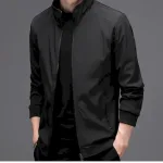 Áo khoác dù nam Rurumen 2 lớp kiểu trơn, cổ đứng, size 3X