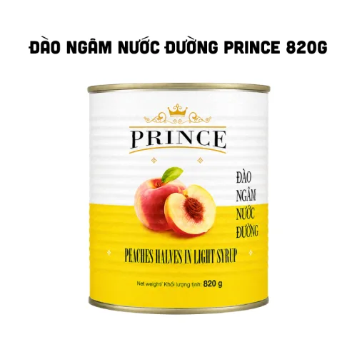 Shop sỉ đào Ngâm Nước Đường Prince 820g