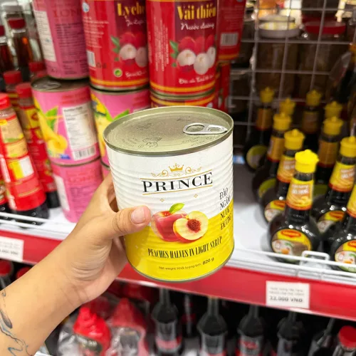 Shop sỉ đào Ngâm Nước Đường Prince 820g