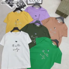 Shop sỉ áo nữ thun thái form rộng giấu quần in hoạ tiết trái tim