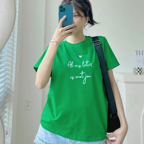 Shop sỉ áo nữ thun thái form rộng giấu quần in hoạ tiết trái tim