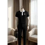 Áo thun polo nam có cổ phối sọc, logo thêu trước ngực, có size 3x
