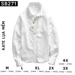 Áo sơ mi công sở nam chất liệu kate lụa, tay dài, có size 4x