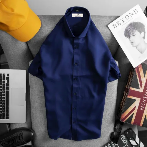 Áo sơ mi công sở nam vải Kate lụa, tay ngắn, có size 4x