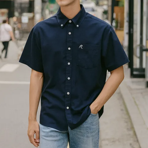 Áo sơ mi Oxford nam Rayman Rurumen tay ngắn, có túi, có size 3X