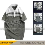 Áo thun cổ bẻ cao cấp với 2 sọc phối trước ngực, có size 3XL
