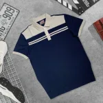 Áo thun cổ bẻ cao cấp với 2 sọc phối trước ngực, có size 3XL
