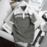 Áo thun cổ bẻ cao cấp với 2 sọc phối trước ngực, có size 3XL