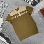 Áo thun cổ bẻ cao cấp với 2 sọc phối trước ngực, có size 3XL