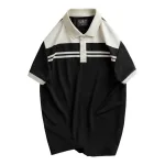 Áo thun cổ bẻ cao cấp với 2 sọc phối trước ngực, có size 3XL