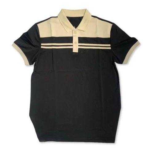 Áo thun cổ bẻ cao cấp với 2 sọc phối trước ngực, có size 3XL