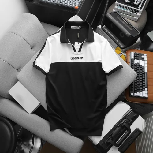 Chuyên sỉ áo Thun Cổ Bẻ Phối Màu Và Thêu Chữ Discipline (Có Size 3XL)