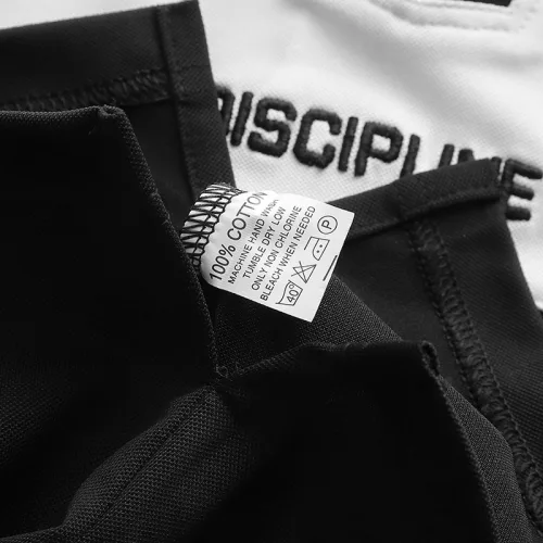 Chuyên sỉ áo Thun Cổ Bẻ Phối Màu Và Thêu Chữ Discipline (Có Size 3XL)