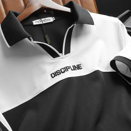 Chuyên sỉ áo Thun Cổ Bẻ Phối Màu Và Thêu Chữ Discipline (Có Size 3XL)