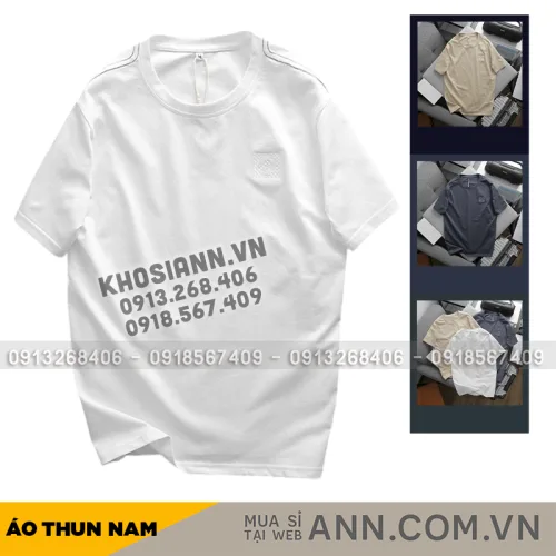 Áo Thun Nam Cổ Tròn Thêu Logo Trước Ngực, Size 3x