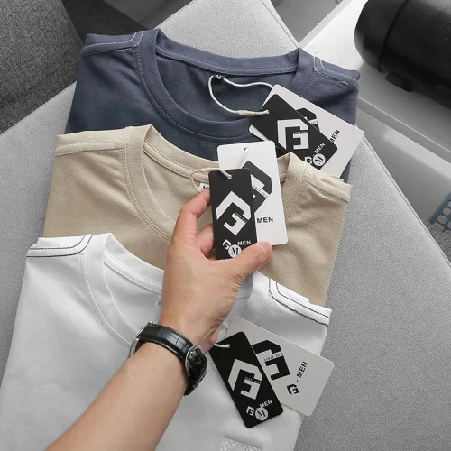 Áo Thun Nam Cổ Tròn Thêu Logo Trước Ngực, Size 3x