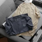 Áo Thun Nam Cổ Tròn Thêu Logo Trước Ngực, Size 3x