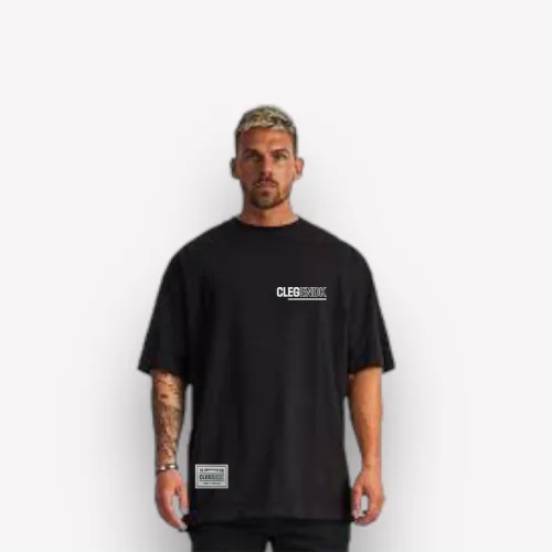 Áo thun CLEGENDK oversize cổ tròn in chữ