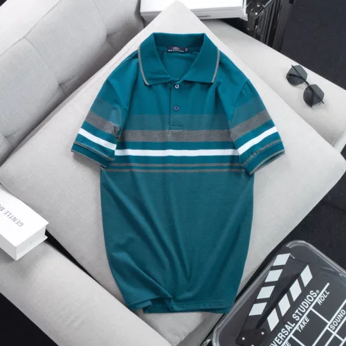 Áo polo nam thun cotton cổ bẻ sọc