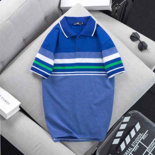 Áo thun cotton cổ bẻ sọc ngang AS017