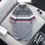 Áo thun cotton cổ bẻ sọc ngang AS017