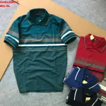 Áo thun cotton cổ bẻ sọc ngang AS017