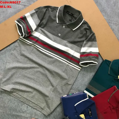 Cổ bẻ và sọc ngang tạo điểm nhấn vừa đủ — Áo polo nam thun cotton cổ