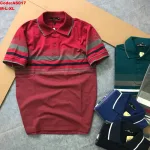 Áo thun cotton cổ bẻ sọc ngang AS017