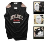 Áo thun ba lỗ nam Pack Horse vải tổ ong in chữ Athletic