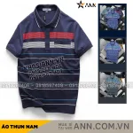 Áo Thun Nam Cổ Bẻ Túi Ngực Sọc Ngang In Dẻo Size 3X