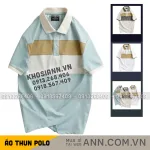 Chuyên sỉ áo Thun Nam Cổ Bẻ Họa Tiết Hai Sọc Viền Bo Tay Áo Bền Đẹp (Có Size 3XL)