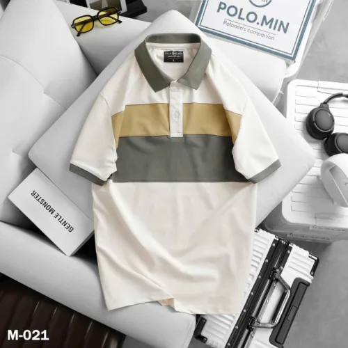 Chuyên sỉ áo Thun Nam Cổ Bẻ Họa Tiết Hai Sọc Viền Bo Tay Áo Bền Đẹp (Có Size 3XL)