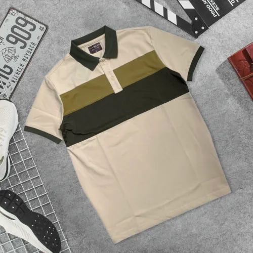 Chuyên sỉ áo Thun Nam Cổ Bẻ Họa Tiết Hai Sọc Viền Bo Tay Áo Bền Đẹp (Có Size 3XL)