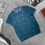 Áo thun nam cổ bẻ in họa tiết máy bay, size 3XL