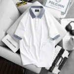 Áo thun nam cổ bẻ in họa tiết máy bay, size 3XL