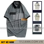 Áo thun nam sọc dọc, cổ bẻ phối viền bo tay áo, có size 3XL