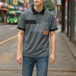 Áo thun nam sọc dọc, cổ bẻ phối viền bo tay áo, có size 3XL