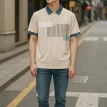 Áo thun nam sọc dọc, cổ bẻ phối viền bo tay áo, có size 3XL