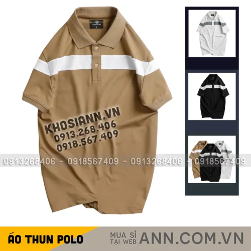 Shop sỉ áo Thun Nam Cổ Bẻ Họa Tiết Sọc Ngang Trước Ngực Bền Đẹp (Có Size 3XL)